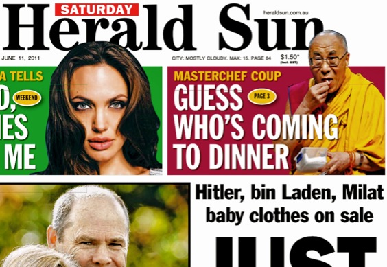 dalai-lama-herald-sun-masterchef-front-page