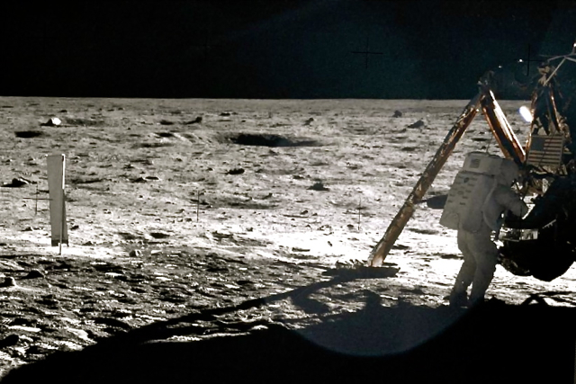 neil armstrong on the moon