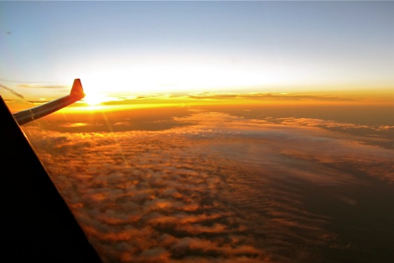 Sahara sunset from A330 cockpit